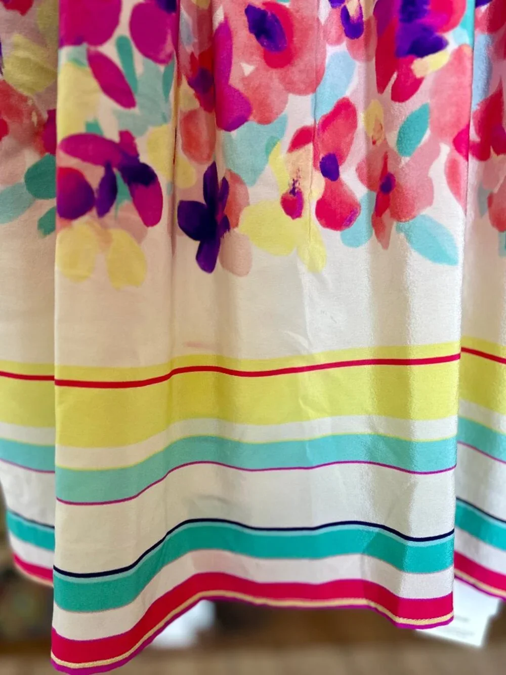 Hutch Silk Watercolor Floral Bright Print Spaghetti Strap Sundress Pockets Sz 2